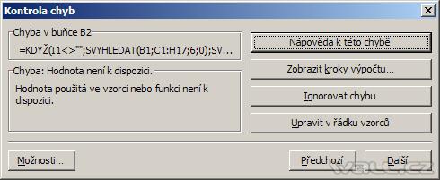 Chyba ve vzorci