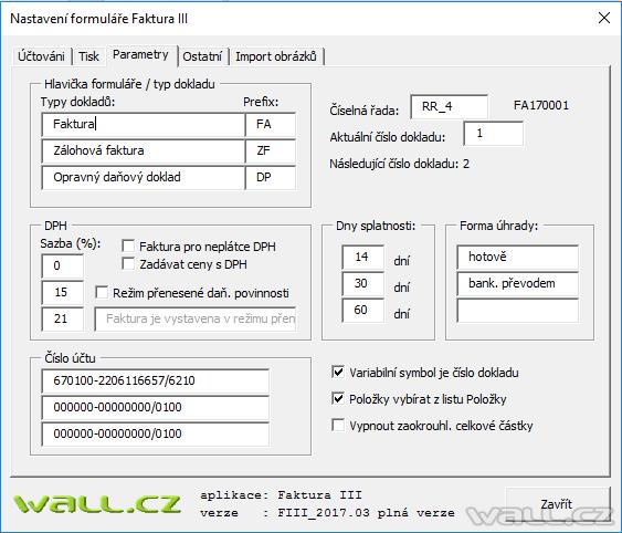 Formulář Faktura III