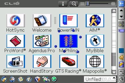 Sony Clié PEG-UX50, launcher 3D